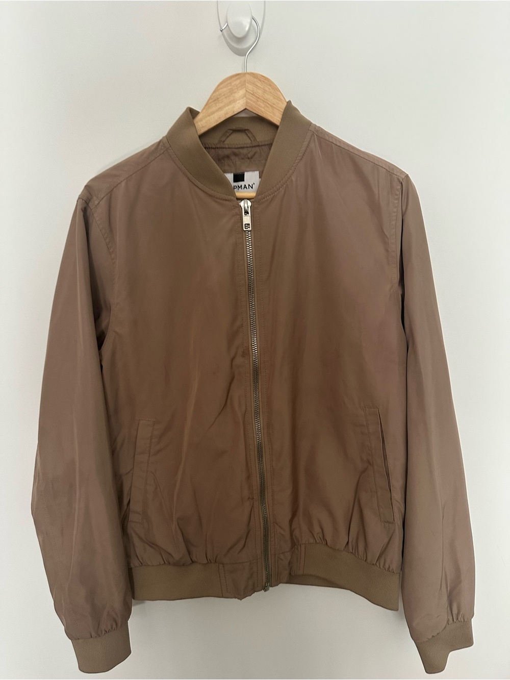 Topman Tan-Brown Lightweight Bomber Jacket